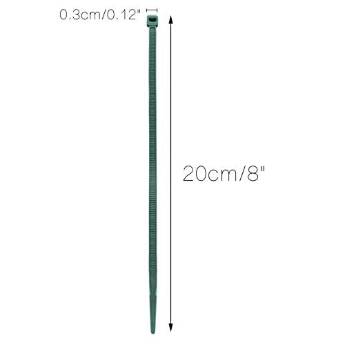 100 Pcs 8 Inch 3mm Dark Green Nylon Garden Cable Zip Ties Self Locking Cable Ties Twist Ties - Image 3