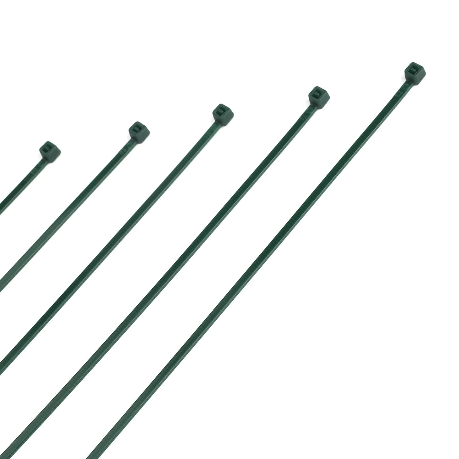 100 Pcs 8 Inch 3mm Dark Green Nylon Garden Cable Zip Ties Self Locking Cable Ties Twist Ties - Image 7