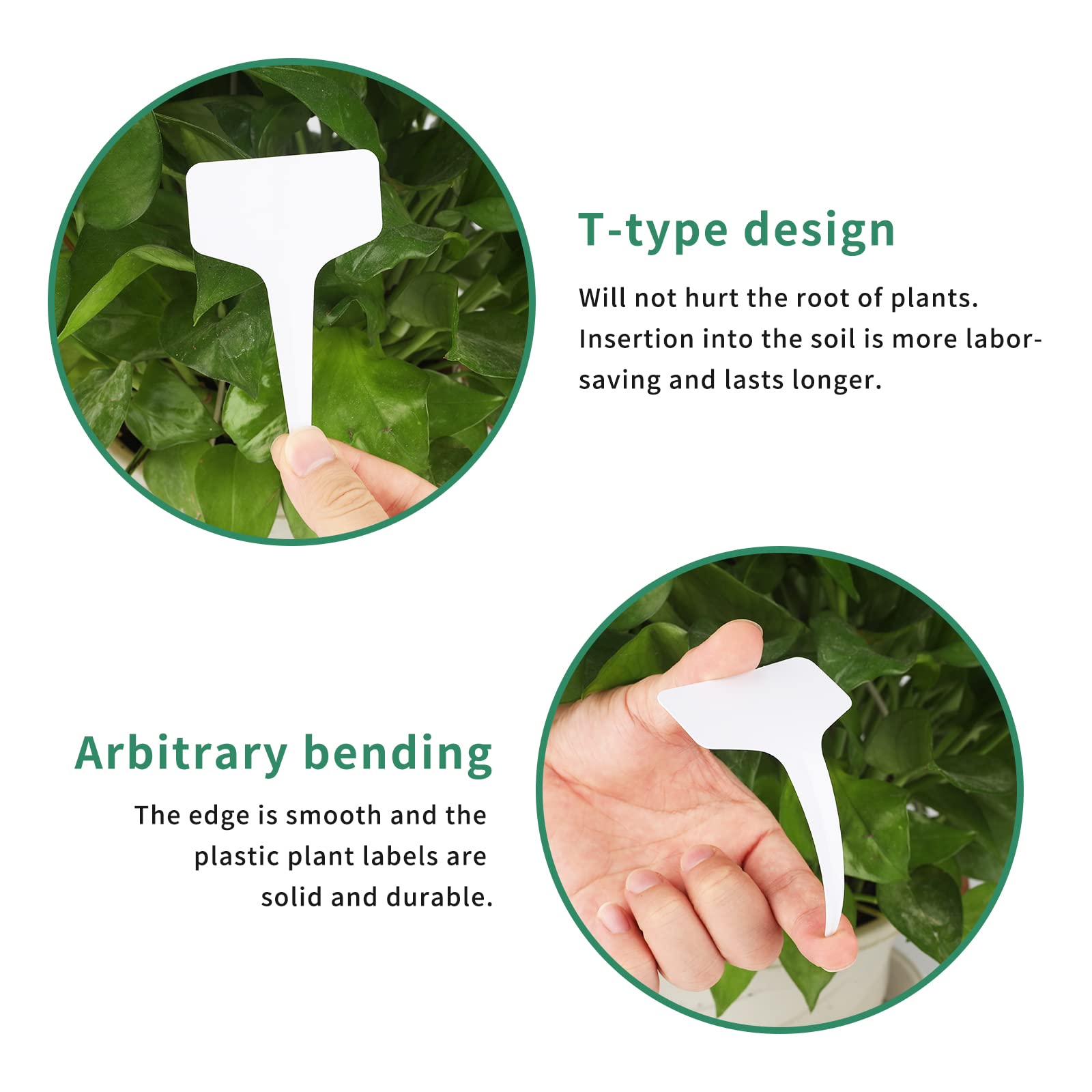 KINGLAKE 200 Pcs Plastic Plant Labels,4 Inch Waterproof Garden Plant Nursery Tags,White Plant Name Tags Markers Plant Identification Tags with Permanent Marking Pen for Garden Seedlings,Plants - Image 5